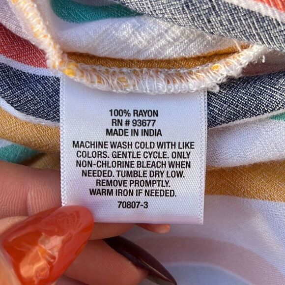 A.N.A. Women's Multicolor Striped Hi-Low Skirt - Picture 7 of 7